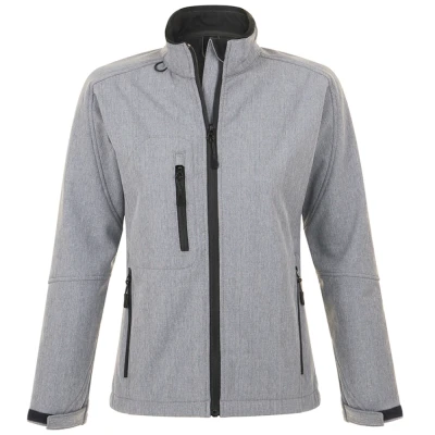 Image of SOLS Womens/Ladies Roxy Soft Shell Jacket (Breathable, Windproof And Water Resistant) (Grey Marl) Size Small