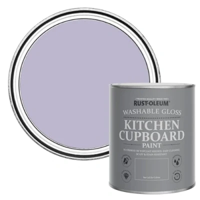 Image of Rust Oleum Purple Kitchen Cupboard Paint in Gloss Finish Wisteria 750ml