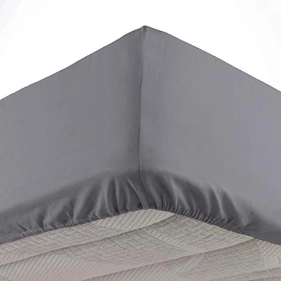 Image of Douceur d&#039;Intérieur Twin Fitted Sheet, Polyester, Charcoal, Drap Housse (140 x 190 cm)