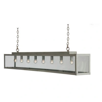Image of Zenia 8 Light Straight Bar Pendant Ceiling Gray
