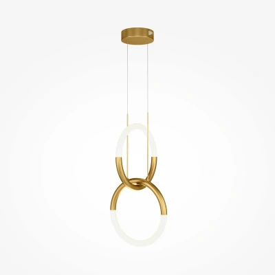 Image of Maytoni Node Modern 2 Light Integrated LED Pendant Ceiling Gold 3000K