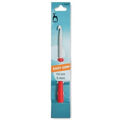 Image of Pony Easy Grip Crochet Hook, Aluminium,Assorted Colours, 6.5 x 3.1 21 cm