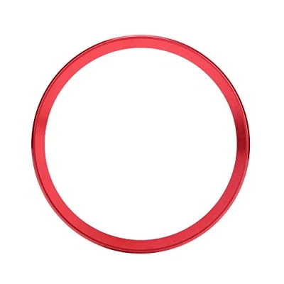 Image of Qiilu Car Steering Wheel Ring Cover Trim Aluminum Alloy for A1 A3 A4 A5 A6 Q3 Q5 (Red)