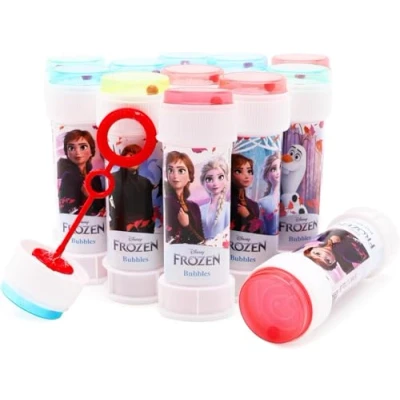 Image of Toyland® Pack of 12 Frozen Bubbles With Wands, 60ml Solution &amp; Novelty Maze Lid Pocket Money Party Bag Toys