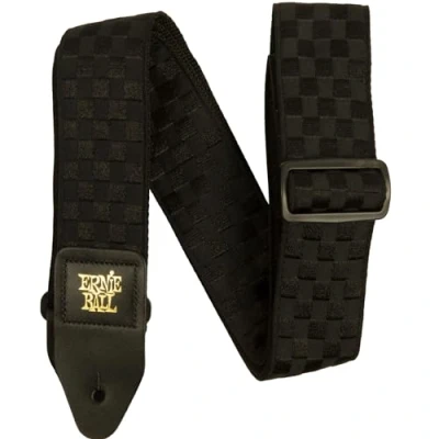 Image of Ernie Ball Black Checkers Jacquard Guitar Strap