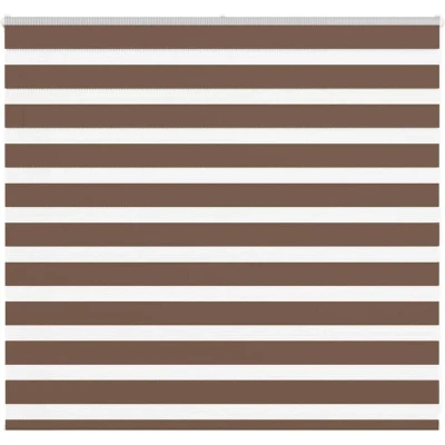 Image of vidaXL Zebra Blind Brown 165x100 cm Fabric Width 160.9 Polyester