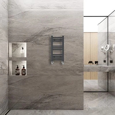 Image of Warmehaus Straight Heated Towel Rail Radiator Ladder Anthracite Grey 600x300mm Central Heating Radiators for Bathroom Kitchen