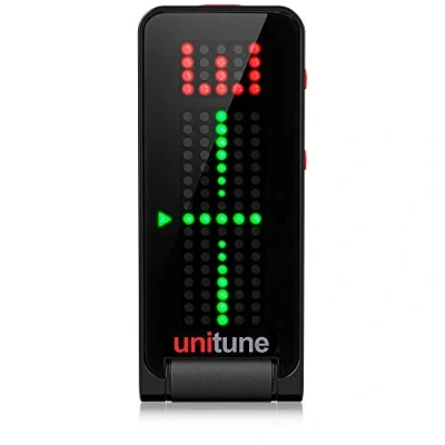 Image of TC Electronic UNITUNE Clip NOIR Headline Black On Tuner with Strobe and Chromatic Modes 108 LED Matrix Display for Uncompromised Tuning Quality