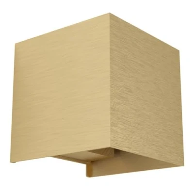 Image of Eglo LED Indoor Wall lightValmontone, lamp Cube with indirect up and Down Light, uplighter for Bedroom Living Room, Brass Coloured Metal, Warm White, 10 x cm