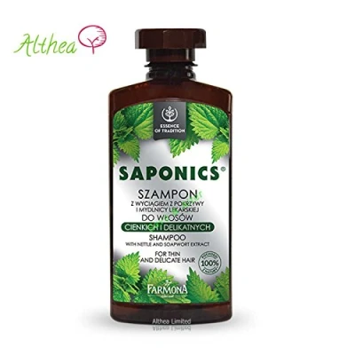 Image of SAPONICS Delicate Hair Shampoo with Natural Soapwort and Nettle Leaf Extracts for Thin Hair, 330 ml Farmona