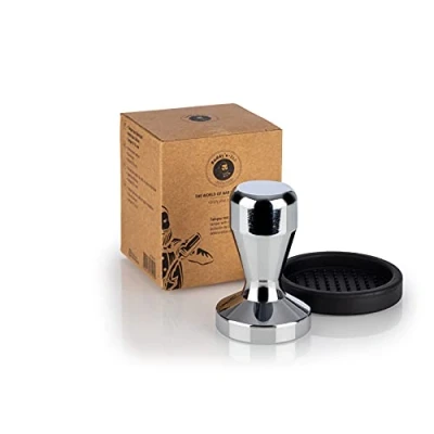 Image of Buddy&#039;s Bar Barista Edition, premium tamper, diameter 53 mm base, height: 10 cm, stainless steel, espresso stamp for portafilter, coffee tamper with silicone mat