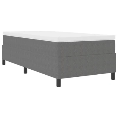 Image of vidaXL Box Spring Bed Frame Light Grey Corduroy Fabric, 90x190 cm, Engineered Wood, Matte Finish, Minimalist Design, Comfortable Size for Single Adult Bedroom