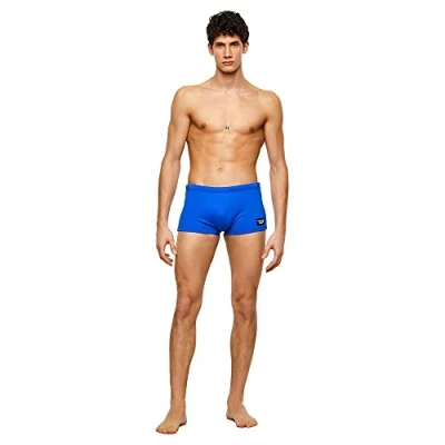 Image of Diesel Mens Boxer Swimsuit with Adjustable Laces 00SMNR 0BAXS Blue Size X Large
