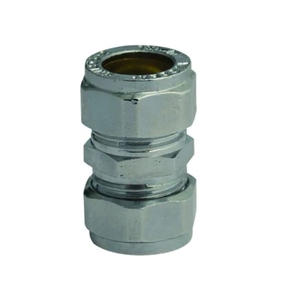 Image of Plumbright Compression Straight Coupling 22mm Chrome Plated G31022CP