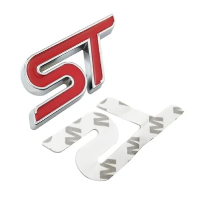 Image of Metal Red Blue ST Front Grille Sticker Car Head Grill Emblem Badge Chrome Compatible With FIESTA FOCUS MONDEO Auto Styling (Color : tape)