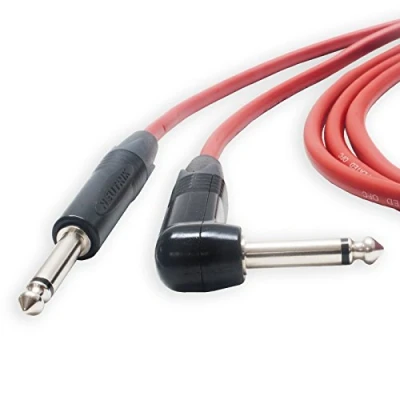 Image of Van Damme Guitar Effects Pedal Patch Leads. Neutrik NP2RX BAG 1/4 inch Mono Cable (3m, Red)