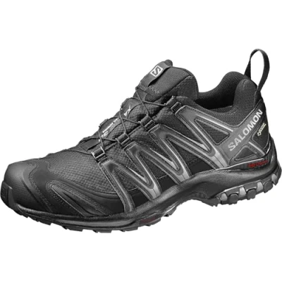 Image of Salomon Men&#039;s XA Pro 3D Gore Tex Trail Running Shoes, Black/Black/Magnet, 11 UK