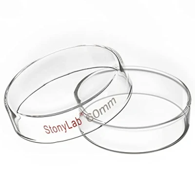 Image of stonylab Glass Petri Dish, 60x15 mm Autoclavable Borosilicate Cell Culture Dish with Clear Lid for Laboratory
