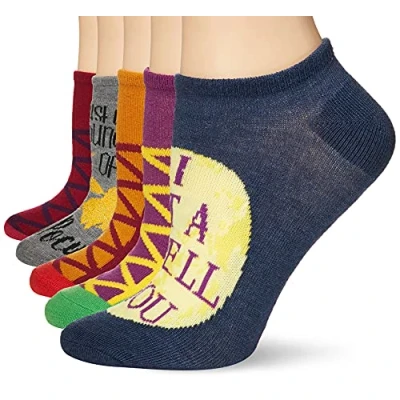 Image of Disney Women&#039;s Hocus Pocus 5 Pack No Show Socks Casual, Assorted Grey, 8 10 UK