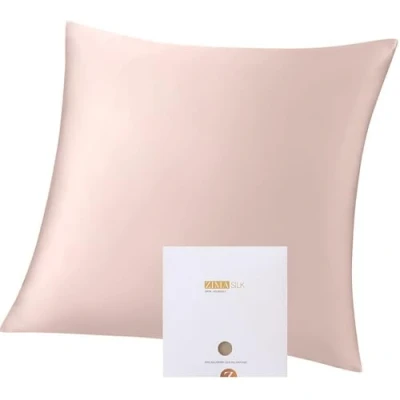 Image of ZIMASILK 100% Mulberry Silk Pillowcase for Hair and Skin,Both Sides 19 Momme Silk, 1pc (80x80 cm, Pink)