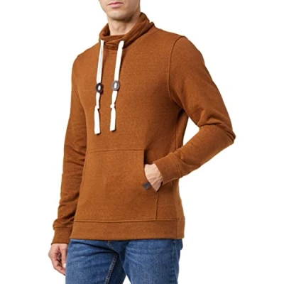 Image of TOM TAILOR Men&#039;s Shawl Collar Sweatshirt 1032999, 30401 Equestrian Brown Snow Melange, M
