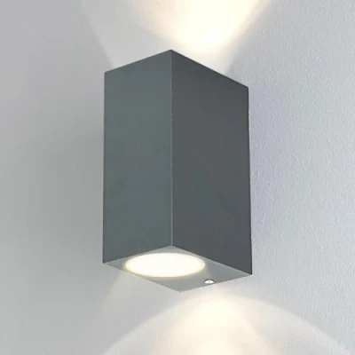 Image of Kerry Outdoor Wall Lights, Outside Light Mains Powered, Up Down External Lighting, IP44 Waterproof Anthracite Modern Rectangle Lamp, GU10 Mounted Garden Lights for Front Door, Proch(No Bulb)