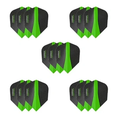 Image of Harrows Retina Dart Flights 5 x sets Darts (15 Total) I 100 Micron Premium Extra Strong Made in UK Professional Accessories Green
