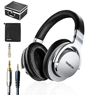 Image of Takstar Over Ear Wired Headphones, Professional Monitor Hifi Stereo Dynamic Studio Noise Cancelling Headsets, 3 Bass Adjustment, 10Hz 20kHz Frequency Response for Music Recording Monitoring
