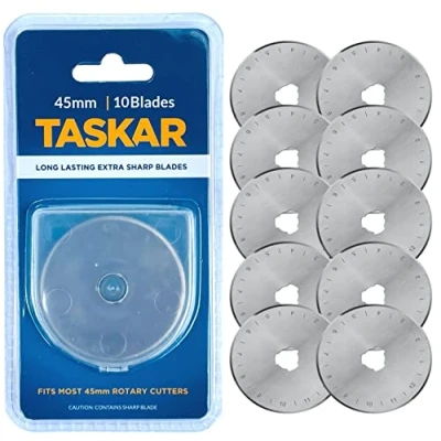 Image of Taskar 45mm Rotary Cutter Blades for Olfa Etc 10 Pack
