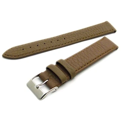 Image of Condor Super Soft Cow Hide Leather Watch Strap Taupe 22mm Wide Chrome (Silver Colour) Buckle 348R.03