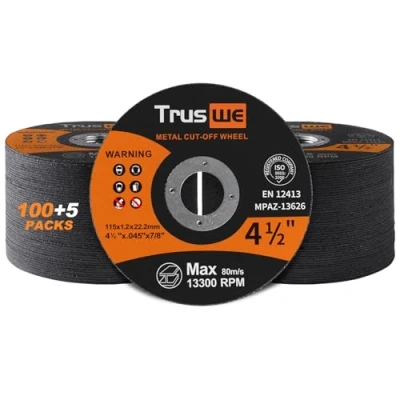 Image of Truswe Cut Off Wheels 4 1/2 Inch 105 Pack Metal and Stainless Steel Cutting Wheel for Angle Grinder,Ultra Thin Disc