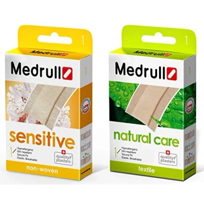 Image of Medrull Plaster Set Sensitive and Natural Care Size 6cm, of 2 Packs Skin Friendly Hypoallergenic Non Woven Textile Material Elastic, Breathable Suitable for Hospital Use