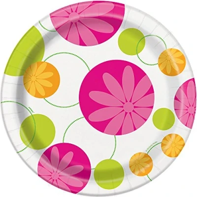 Image of Unique 43905 Summer Flower Dinner Plates, 8ct, Paper