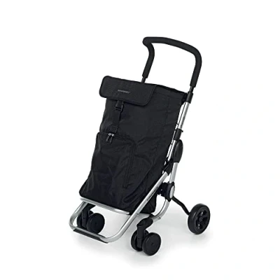 Image of Foppapedretti Shopping Cart, Aluminium Polyester Plastic, Black, 39,5 lt
