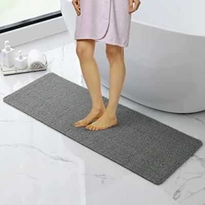 Image of IDYFODOL Loofah Shower Mat non Slip Anti Mould PVC Machine Washable Bath Mats for Inside and Tub 40x100 cm