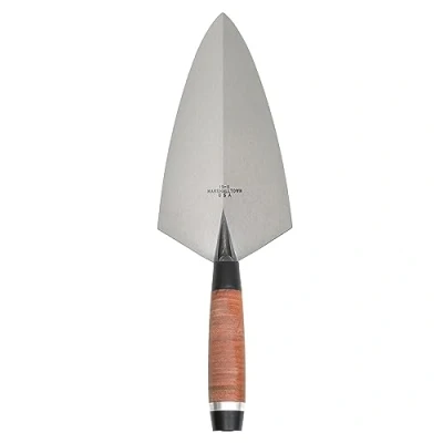 Image of Marshalltown 19L11 19l Brick Trowel 11in Leather Handle, silver