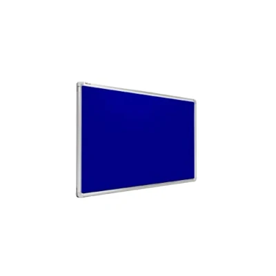 Image of ALLboards Felt Noticeboard with Aluminium Frame 200x100cm, Textile Push pin Bulletin Board Blue