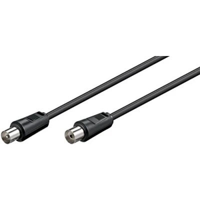 Image of electrosmart 50cm 0.5m Black TV Aerial Extension Cable Male Coax Plug Straight to Female Socket Short Neat