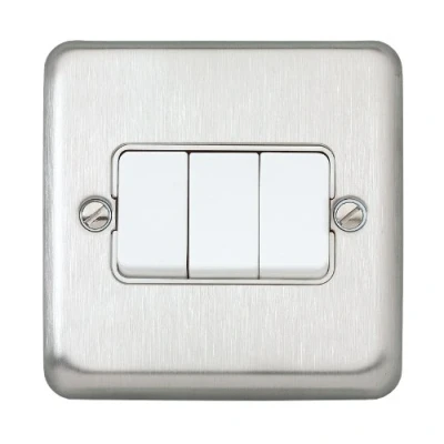 Image of MK Albany Plus K4673BSS 10A 3G 2 Way Single Pole Switch