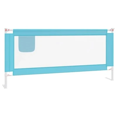 Image of vidaXL Toddler Safety Bed Rail, Blue, 200x25 cm, Polyester Fabric Adjustable Height, Easy to Clean, Suitable for Beds with 3 25cm Mattress Thickness