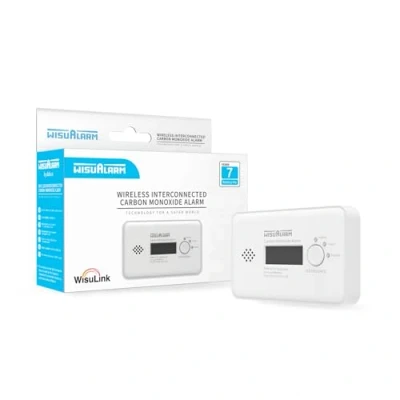 Image of Carbon Monoxide Detector Wirless, Interlinked Alarm, 10 Years Sensor Life 7 Battery, CO Alarm with Digital Display, Battery Powered Detectors, Certified to EN50291