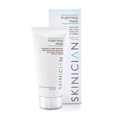 Image of SKINICIAN Purifying Mask Powerful Green Clay Beauty Face Deep Cleansing for Acne Prone Skin Blackhead Remover, Minimises Pores Treatment Vegan &amp; Cruelty Free (200ml)