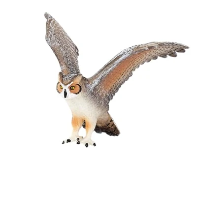 Image of MOJO Great Horned Owl Hand Painted Toy Figure Woodland Collection True to Life &amp; Highly Detailed Designed in UK