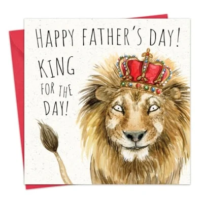 Image of Twizler Father&#039;s Day Card for Dad Lion Happy Fathers from Son or Daughter Daddy Father Funny Humour