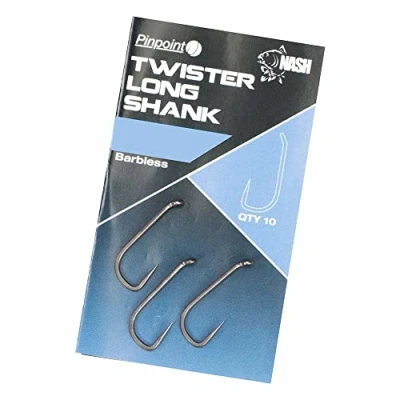 Image of Nash Twister Long Shank Size 4 Barbless Carp hooks