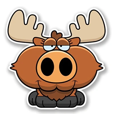 Image of 2 x 10cm Moose Vinyl Sticker Laptop Helmet Bike Car Skater Roller Derby #5718 (10cm 10cm)