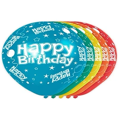 Image of Folat 19300 Happy Birthday Balloons 5 pieces, Multi Colors