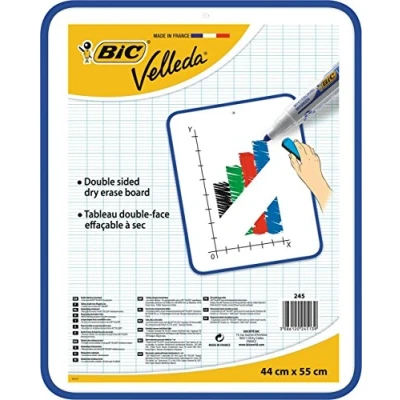 Image of BIC Velleda Dry Wipe White board 44 x 55cm Double sided