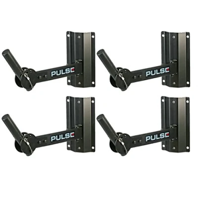 Image of 4 x PULSE 50KG HEAVY DUTY ADJUSTABLE WALL SPEAKER STAND BRACKET 35MM PA DISCO DJ