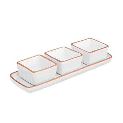 Image of Premier Housewares Calisto Serving Dish Set, Ceramic White